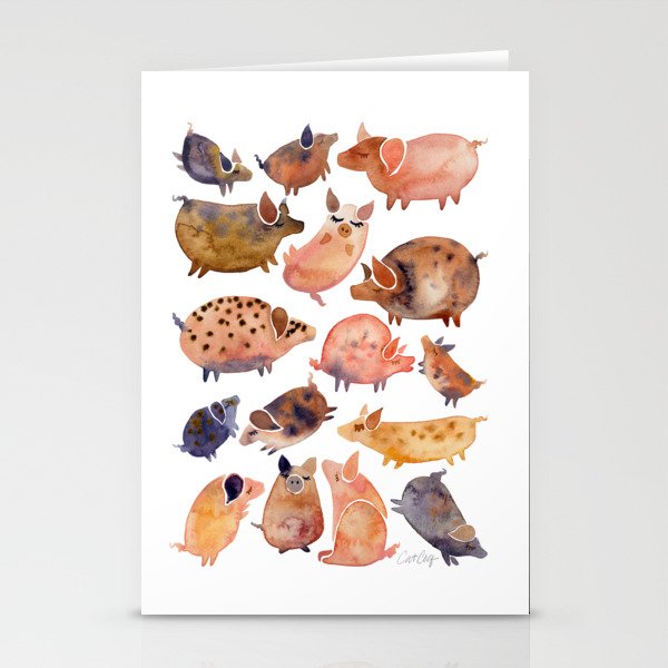 Pig Collection Stationery Cards