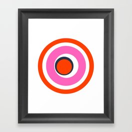 Modern Abstract Circles Pink Red and Navy Blue Framed Art Print