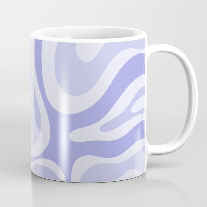 Modern Retro Liquid Swirl Abstract in Light Lavender Purple Coffee Mug