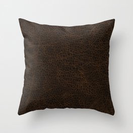 Classic Brown Leather  Throw Pillow