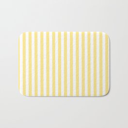 Modern geometrical baby yellow white stripes pattern Bath Mat