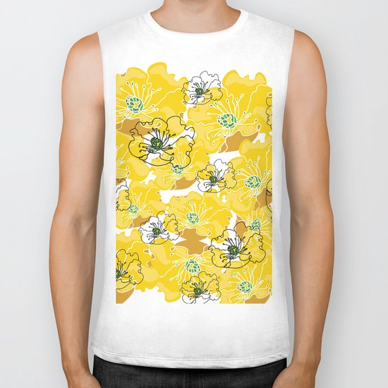 yellow marzipan flowers Biker Tank
