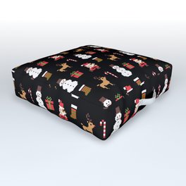 merry christmas retro pixel video game Outdoor Floor Cushion | Arcade, Pixelart, Holiday, Snowman, Funny, Pixel, Rudolph, Video, Santaclaus, Snow 