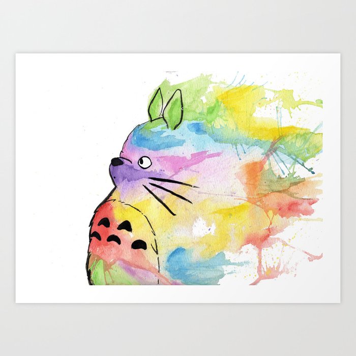 My Rainbow Totoro Art Print By Alishaann Society6