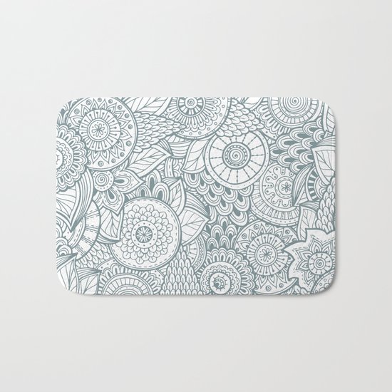 Abstract Floral Pattern Bath Mat