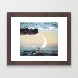 Oceanside Exploration Framed Art Print | Mountains, Sun, Sky, Vacation, Explore, Galaxy, Digital, Dock, Adventure, Nature 