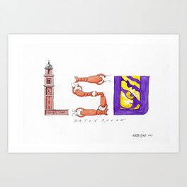 LSU - Geaux Tigers! Art Print