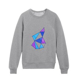 Irregular Handpainted Triangles - Purple, Blue, Turquoise Kids Crewneck