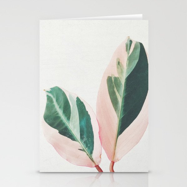 Pink Leaves I Stationery Cards