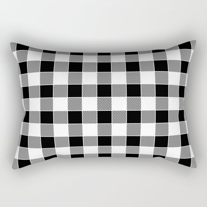 Buffalo Check Black White Rectangular Pillow By