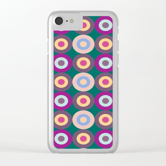 Seamless Colorful Circle Pattern Clear iPhone Case