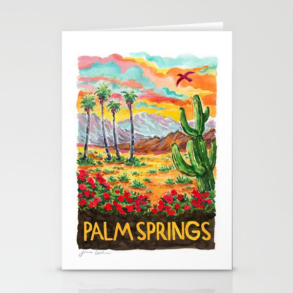 Palm Springs, CA Travel Poster Stationery Cards