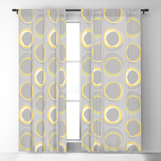 Solar Eclipse Mcm Gray Yellow Blackout, Yellow And Grey Blackout Curtains