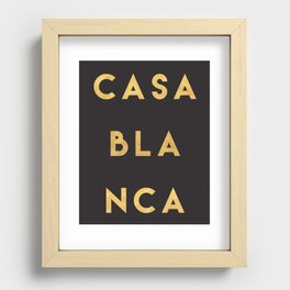 CASABLANCA MOROCCO GOLD CITY TYPOGRAPHY Recessed Framed Print