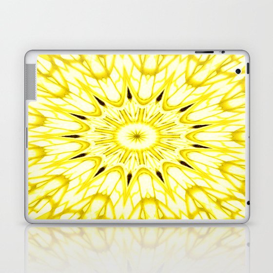 the sun Illuminating Yellow Mandala Explosion Laptop & iPad Skin