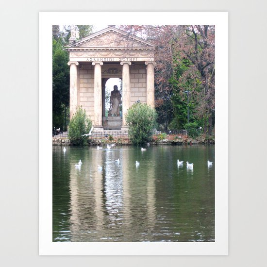 Reflection at Villa Borghese. Art Print