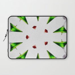 Emerald green appletini cocktails and martini aperitifs alcoholic beverages mixed drinks wine glass motif on the rocks portrait painting Laptop Sleeve