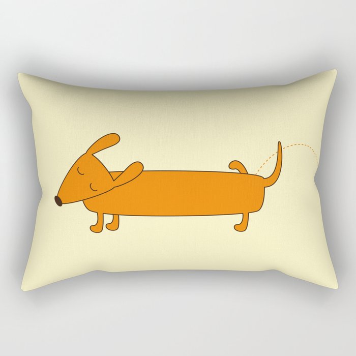 Cute pissing dachshund Rectangular Pillow