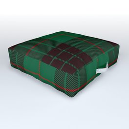 Dark Green Tartan with Black and Red Stripes Outdoor Floor Cushion