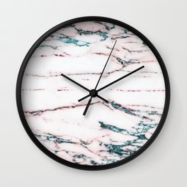 Zinfindel Blush and Seafoam-Blue Marble Wall Clock | Colorfulmarble, Pinkmarbledveins, Boldmarble, Artsygifts, Uniquegifts, Dec02, Modernmarble, Pinkmarble, Artsymarble, Luxuriousmarble 