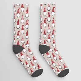 Christmas Gnomes Polka Pattern Socks
