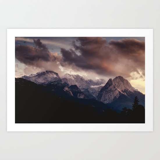 Cross Mountains #sunset Art Print