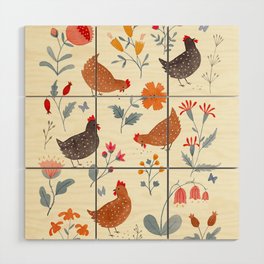 Chicken Garden Wood Wall Art