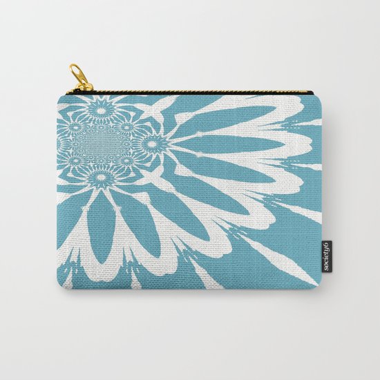 The Modern Flower Riverside Blue Carry-All Pouch