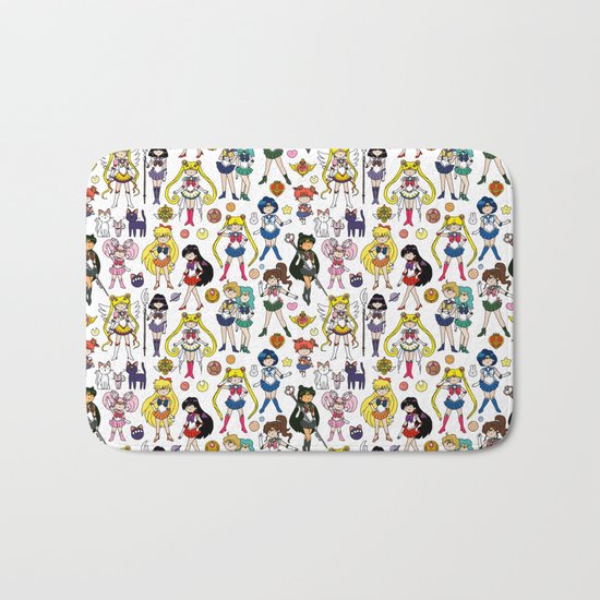 Kawaii Sailor Senshi Doodle Bath Mat