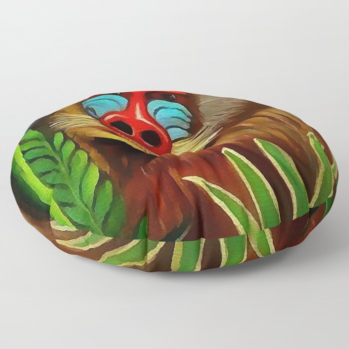 Henri Rousseau "Mandrill in the jungle" Floor Pillow