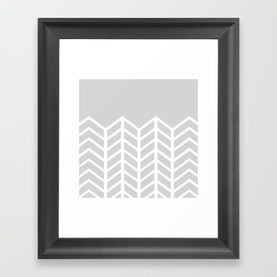 LACE CHEVRON (GRAY) Framed Art Print