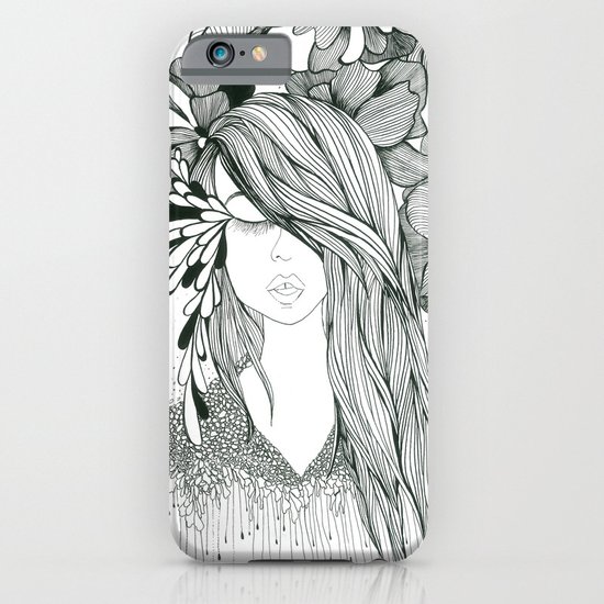 Girl with Flowers iPhone & iPod Case