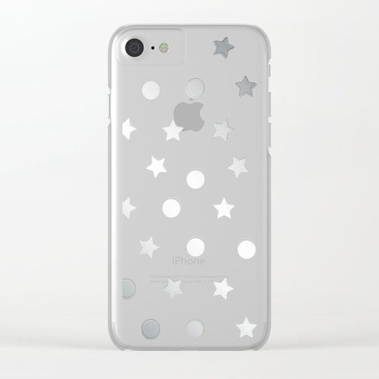 Silver Confetti Clear iPhone Case