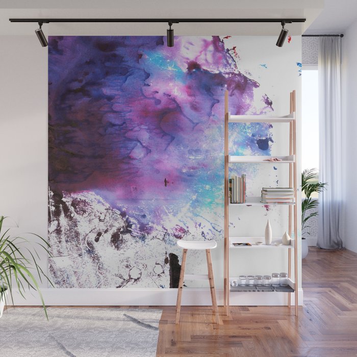 Purple And Blue Abstract Wall Mural By Natachapink Society6