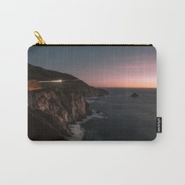 Big Sur Sunset Carry-All Pouch | Mountains, Long Exposure, Color, Bigsur, Lighttrails, Coast, Nature, Pacificcoasthighway, Wanderlust, Ocean 