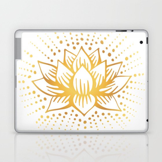 Golden Lotus Mandala Light Laptop & iPad Skin