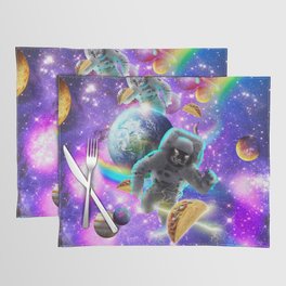 Space Cat Astronaut Eating Taco Placemat