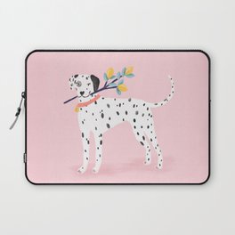 Dalmatian with Lemon Tree in Pink Laptop Sleeve
