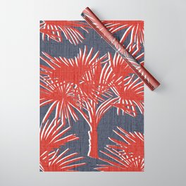 Retro 70’s Palm Trees in Red White and Blue Wrapping Paper