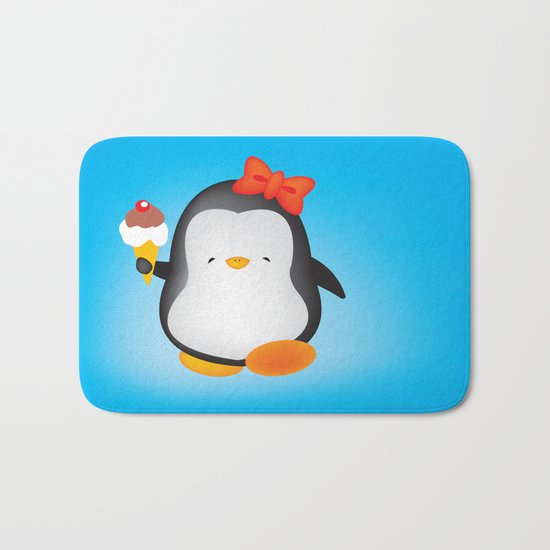 ice cream penguin Bath Mat