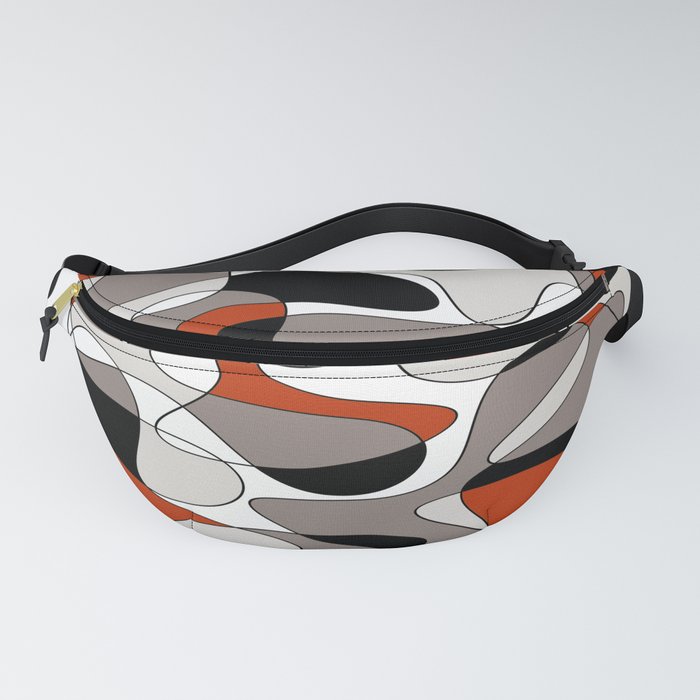 Abstract pattern - orange and gray. Fanny Pack