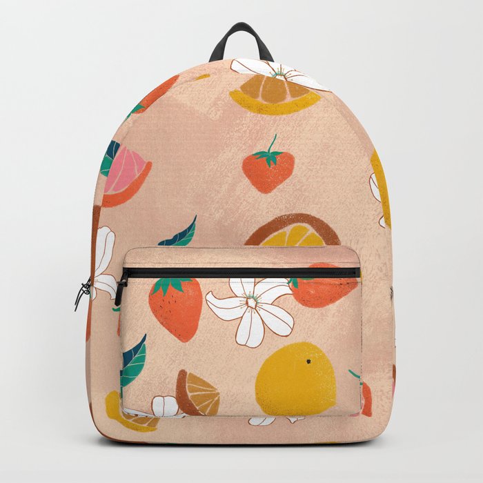 Peach back blossoms and citrus berry Backpack