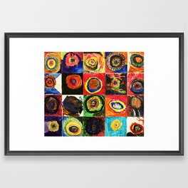 Circles in Primary Colors Framed Art Print