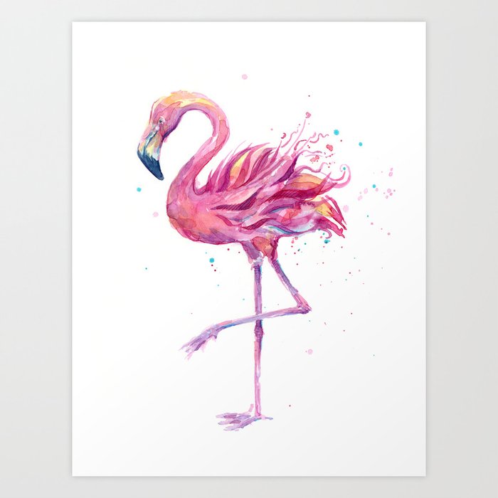 Fancy Pink Flamingo Art Print