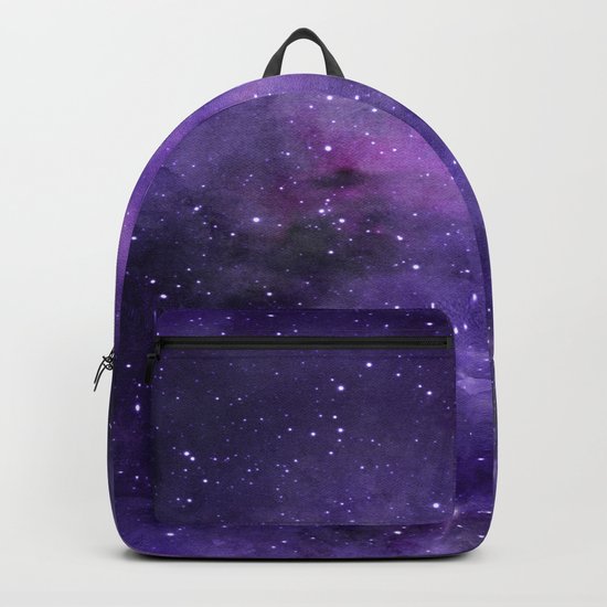 Purple Watercolor Space Pattern Backpack