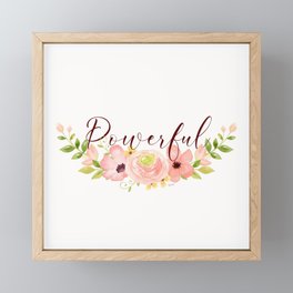 Powerful Woodland Watercolor Floral - One Little Word Collection Framed Mini Art Print