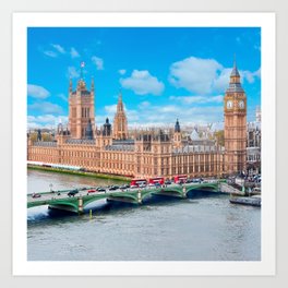 London UK Art Print | Travel, Englandview, Londoneye, Londonclock, England, Uk, Ukview, Graphicdesign, London, Sightseeing 