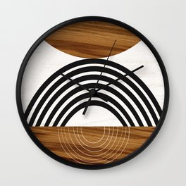 Wood Sun Arch Balance #1 #minimal #abstract #art #society6 Wall Clock | Moon, Minimal, Color, Graphicdesign, Modern, Rainbow, Graphic, Mid Century, Digital, Sun 