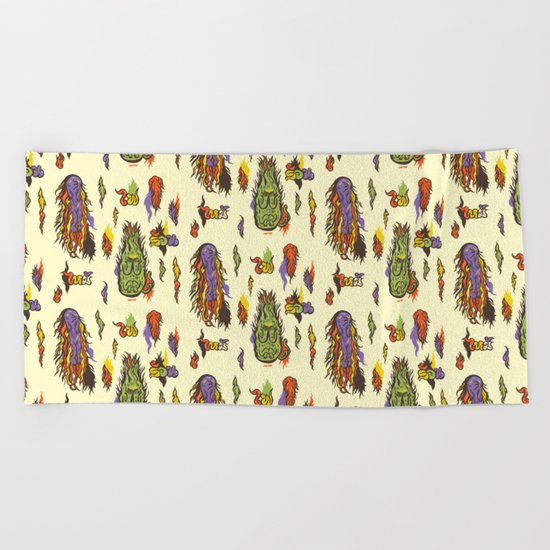 Fire monsters Beach Towel