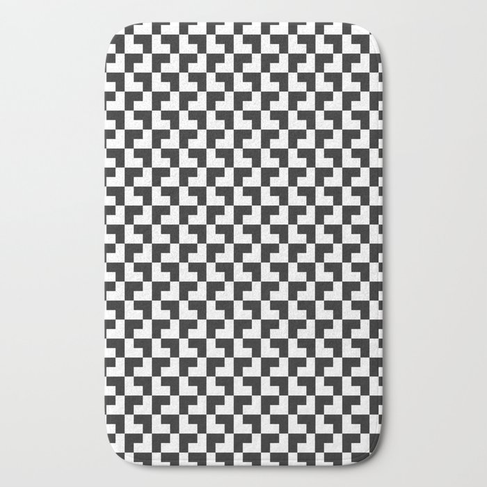 Black and White Tessellation Pattern - Graphic Design Bath Mat